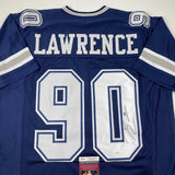 Autographed/Signed Demarcus Lawrence Dallas Blue Football Jersey JSA COA