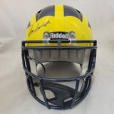 JIM HARBAUGH & JJ MCCARTHY SIGNED MICHIGAN WOLVERINES F/S SPEED REPLICA HELMET