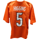 Tee Higgins Autographed/Signed Pro Style Orange XL Jersey Beckett 29500