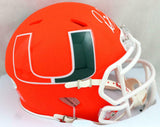 Ray Lewis Signed Miami Hurricanes AMP Speed Mini Helmet- Beckett W Auth *Front