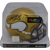 Adrian Peterson Autographed Minnesota Vikings Mini Helmet ROY Beckett 46637