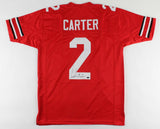 Cris Carter Signed Ohio State Buckeyes Jersey (Schwartz COA) Vikings Receiver