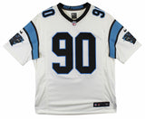 Panthers Julius Peppers Signed White Nike Limited Jersey w/ Sewn #s BAS Witness