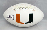 Lamar Miller Autographed Miami Hurricanes Logo Football- JSA Witnessed Auth