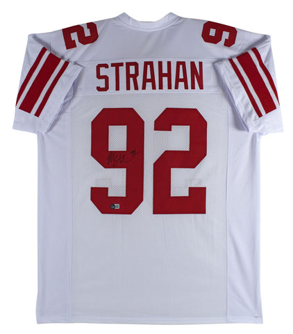 Michael Strahan Authentic Signed White Pro Style Jersey BAS Witnessed