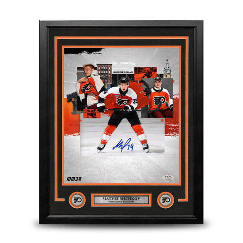 Matvei Michkov Philadelphia Flyers Autographed 16x20 Framed Collage Photo PSA