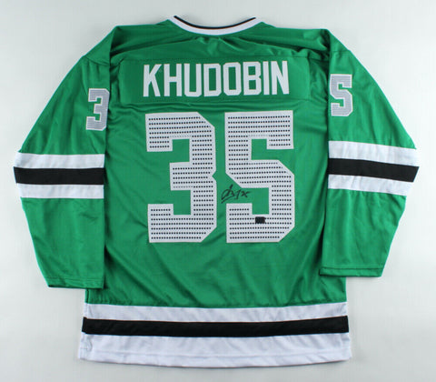 Anton Khudobin Signed Dallas Stars Jersey (Kuhdobin COA) Stars Goal Tender