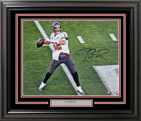 TOM BRADY AUTOGRAPHED FRAMED 16X20 PHOTO SUPER BOWL LV FANATICS 197158