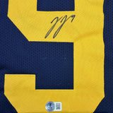 Autographed/Signed J.J. JJ McCarthy Michigan Blue College Jersey Beckett BAS COA