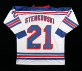 Pete Stemkowski Signed New York Rangers Jersey (RSA COA) NHL Career 1963-1979