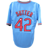 Bruce Sutter Autographed/Signed Blue Pro Style Jersey JSA 45960