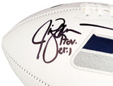 STEVE LARGENT & JIM ZORN AUTOGRAPHED SEAHAWKS WHITE LOGO FOOTBALL MCS 210468