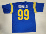 AARON DONALD AUTOGRAPHED SIGNED PRO STYLE CUSTOM XL JERSEY BECKETT QR COA