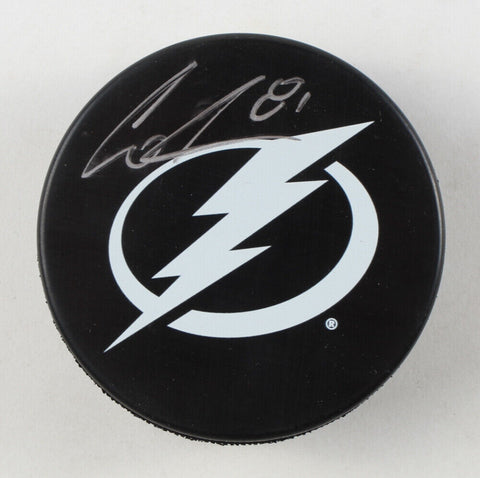 Erik Cernak Signed Tampa Bay Lightning Hockey Puck (Beckett) 2xStanley Cup Champ