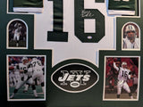 FRAMED VINNY TESTAVERDE AUTOGRAPHED SIGNED NEW YORK JETS JERSEY PSA COA