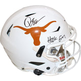 Quinn Ewers Autographed Texas Longhorns SpeedFlex Helmet Hook Em Beckett 47627