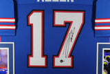 Josh Allen Autographed/Signed Pro Style Blue Framed Jersey BAS 44602