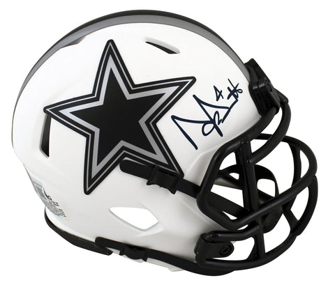 Cowboys Dak Prescott Authentic Signed Lunar Speed Mini Helmet BAS Witnessed