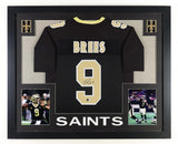 Drew Brees Signed New Orleans Saints 35x43 Framed Jersey (Beckett) S.B. XLIV MVP