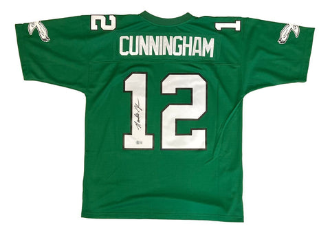 Randall Cunningham Signed Philadelphia Eagles M&N Green NFL Legacy Jersey BAS