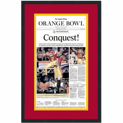 Framed Los Angeles Times LA USC 2004 NCAA Champions Newspaper 17x27 Cover Photo