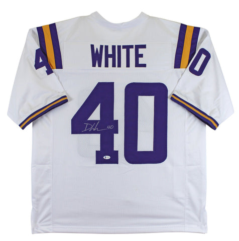 LSU Devin White Authentic Signed White Pro Style Jersey Autographed BAS Witness