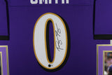 ROQUAN SMITH (Ravens purple SKYLINE) Signed Autographed Framed Jersey Beckett