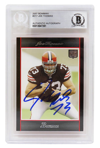 Joe Thomas Autographed Browns 2007 Bowman Rookie Card #217 - (Beckett)