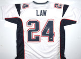 Ty Law Autographed White Pro Style Jersey - Beckett W Hologram *Silver *Up