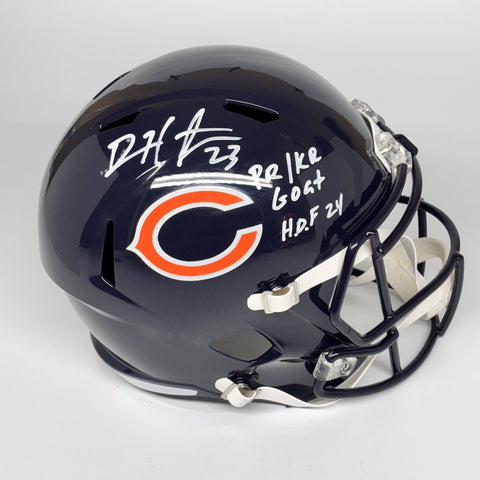 Devin Hester Autographed Signed HOF '24 Goat Chicago Bears FS Replica Helmet BAS