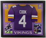 Dalvin Cook Signed Minnesota Vikings 35x43 Framed Jersey (Beckett) 3xPro Bowl RB