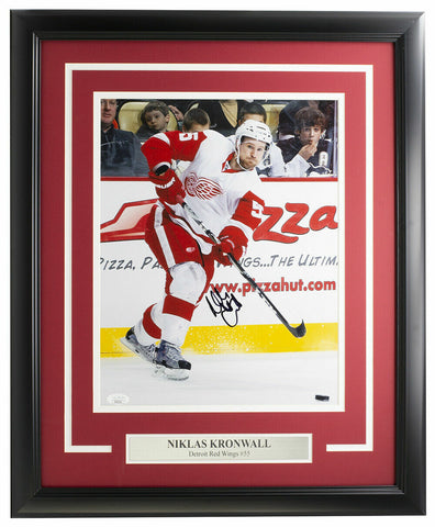 Niklas Kronwall Signed Framed 11x14 Detroit Red Wings Hockey Photo JSA