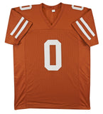 Texas Ja'Tavion Sanders Signed Burnt Orange Pro Style Jersey BAS Witnessed