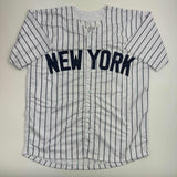 Autographed/Signed Juan Soto New York Pinstripe Baseball Jersey Beckett BAS COA