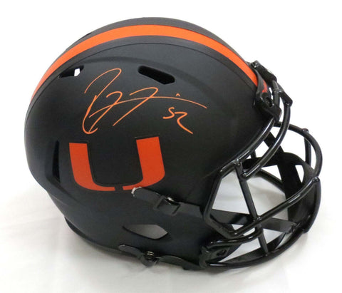 Ray Lewis Signed University of Miami UM Eclipse Replica Helmet Beckett Witness