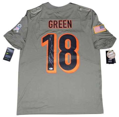 AJ GREEN SIGNED CINCINNATI BENGALS SALUTE TO SERVICE NIKE LIMITED JERSEY BECKETT