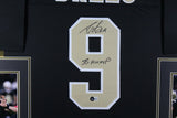 DREW BREES MVP (Saints black SKYLINE) Signed Autographed Framed Jersey Beckett