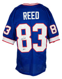 Andre Reed Signed Custom Blue Pro Style Football HOF 14 Inscribed JSA