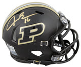 Purdue Aidan O'Connell Authentic Signed 2024 Black Speed Mini Helmet BAS Witness