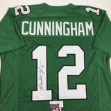 Autographed/Signed Randall Cunningham Philadelphia Green Jersey JSA COA