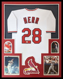 FRAMED ST LOUIS CARDINALS TOMMY HERR AUTOGRAPHED SIGNED JERSEY JSA COA