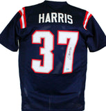 Damien Harris Autographed Blue Pro Style Jersey-Beckett W Hologram *Black