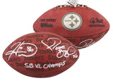 Jerome Bettis & Hines Ward Signed "Duke" Team Showcase Football W/ Case BAS Wit