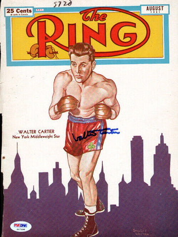 Walter Cartier Autographed Signed The Ring Magazine Cover PSA/DNA #S47496