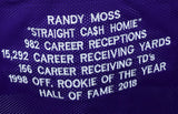 Randy Moss Autographed Purple Pro Style STAT Jersey-Beckett W Hologram *Black