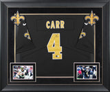 Saints Derek Carr Authentic Signed Black Nike Framed Jersey BAS #BK88791