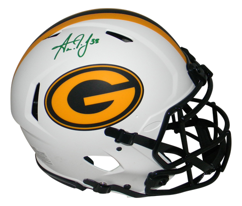 AARON JONES SIGNED GREEN BAY PACKERS LUNAR SPEED AUTHENTIC HELMET BECKETT