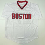 Autographed/Signed Carlton Fisk Boston White Baseball Jersey JSA COA Auto