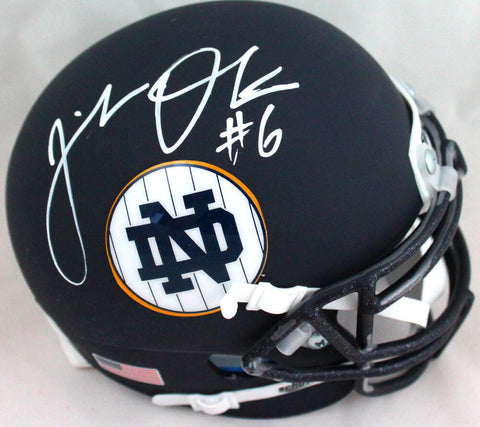 Jeremiah Owusu-Koramoah Autographed Notre Dame Alt. Schutt Mini Helmet-BAW Holo