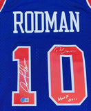 Dennis Rodman Autographed Detroit Pistons Mitchell Ness Swingman Jersey Beckett